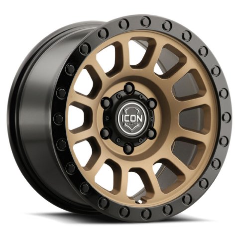 ICON Hulse 18x9 / 6x5.5 / 0mm / 5in BS Satin Bronze w/ Gloss Black Lip