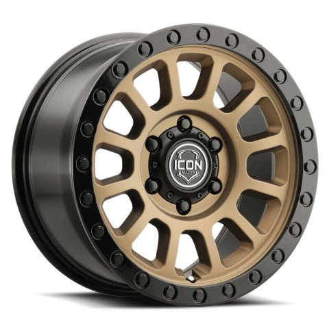 ICON Hulse 18x9 / 6x5.5 / 25mm / 6in BS Satin Bronze w/ Gloss Black Lip