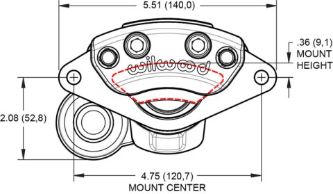 Wilwood caliper EPB .157-.393 rotor L/H ANO W/HT motor