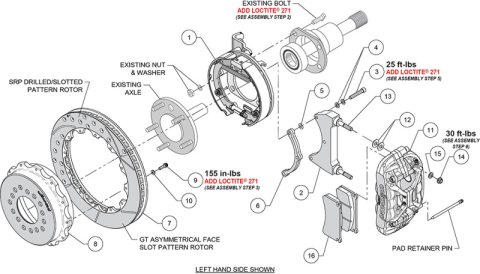 Wilwood 71-87 Chevy C10 XRS4R Rear Big Brake Kit - 12.88in Drill & Slot Rotor - 2.42in Offset - Blk