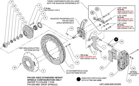 Wilwood 63-87 Chevy C10 XRS6R Front Big Brake Kit - 13.06in Slotted Rotor - Steel Pro Spindle - Red