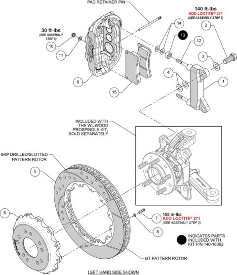 Wilwood Chevy C10 XRS6R Front Big Brake Kit - 13.06in Drill & Slot Rotor - Alum. Pro Spindle - Red