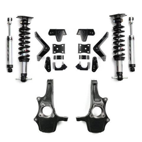QA1 2019+ Chevrolet Silverado / GMC Sierra 1500 Single Adjustable 4/5in Lowering Kit w/ Spindles