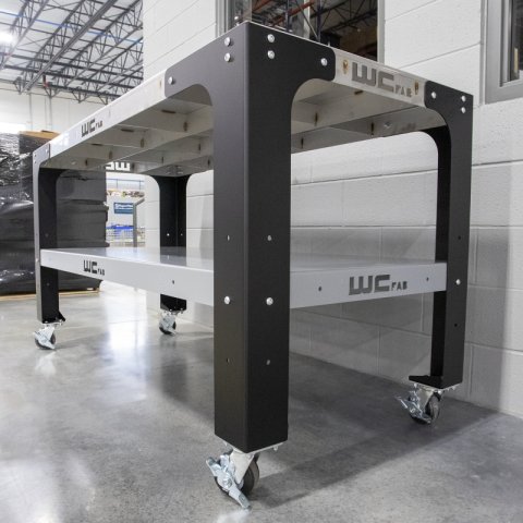 Wehrli Modular Steel Work Bench Top/Shelf Kit - 32in x 72in x .120in Thick (Grey & Raw Steel)