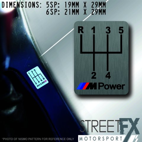 M POWER GearShift H-Pattern  - 5 Speed - 5 Speed Far Top Left