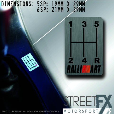 RALLIART GearShift H-Pattern  - 6 Speed - R Top Left
