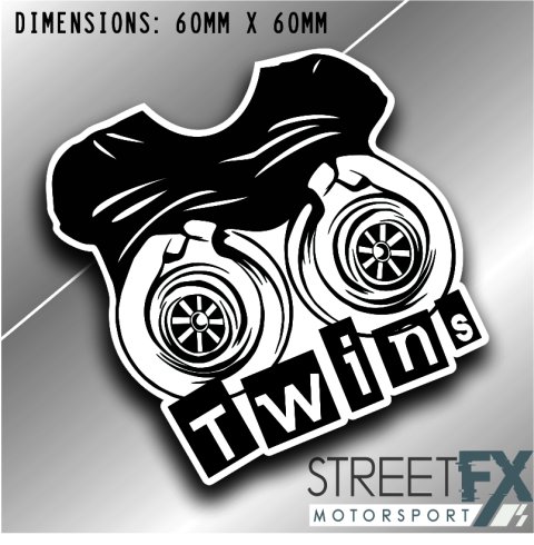 Twins Tubro Hot Sexy Sticker Graphic bumper window jdm v8 car ute aussie vinyl