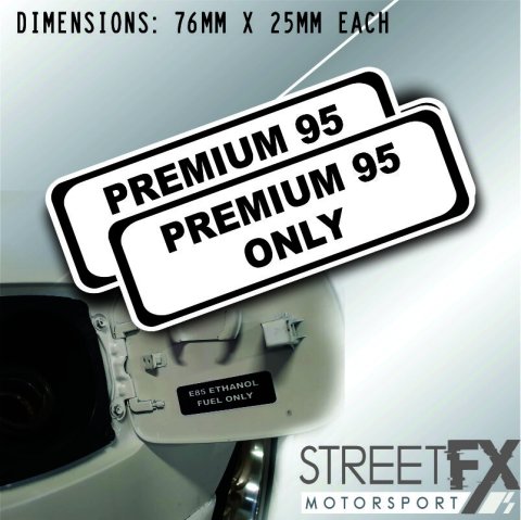 Premium 95 Only Brushed Sticker Gas Diesel Petrol Fuel Warning Label Rental 4x4