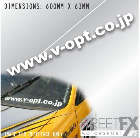 JDM www.v-opt.co.jp White Sticker Banner JDM Drift Rally Race Window Decal 4x4