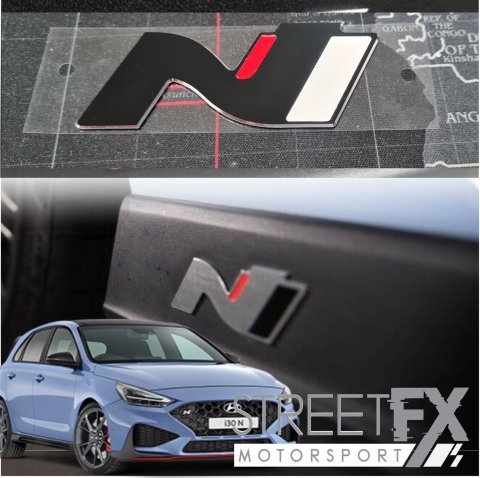Pair i30N Brushed Black Metal Sticker Decal for Hyundai I30 N Nline Peformance