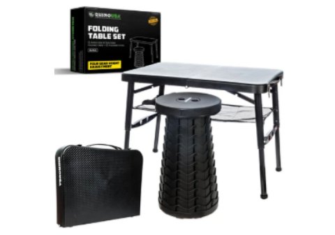 Rhino USA Portable Camping Table And Stool (Green)