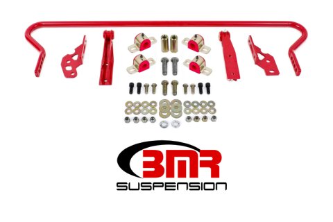 BMR 11-14 S197 Mustang Rear Hollow 25mm Adj. Sway Bar Kit w/ Bushings - Red