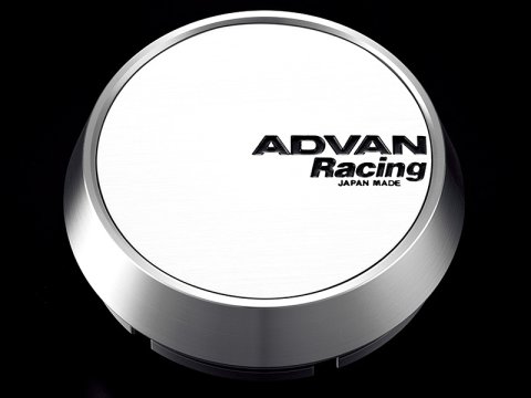 Advan 73mm Middle Center Cap - White/Silver Alumite