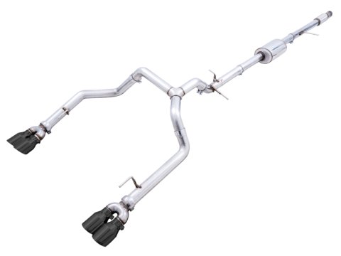 AWE Tuning 4th Gen GM 1500 5.3L 0FG Cat-Back Split Rear Exit (w/ Bumper Cutouts) - Quad Diamond Tips