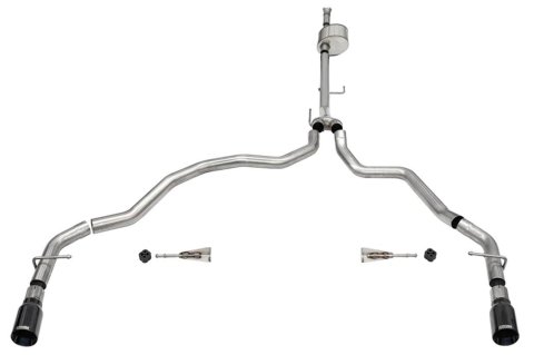 Corsa 2021-2025 Ford F-150 Regular Cab/ 8in Bed 5.0L V8 Xtreme Cat-Back Dual Rear Exit-Black PVD