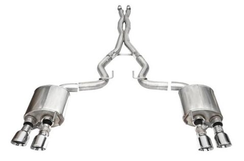 Corsa 24+ Ford Mustang Dark Horse 5.0L 3.0in Dual Rear Exit Cat-Back w/Twin 4.5in Polish Slash Tips