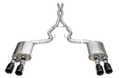 Corsa 24-25 Ford Mustang Dark Horse 5.0L 3in Dual Rear Cat-Back w/Twin 4.5in Black PVD Straight Tips