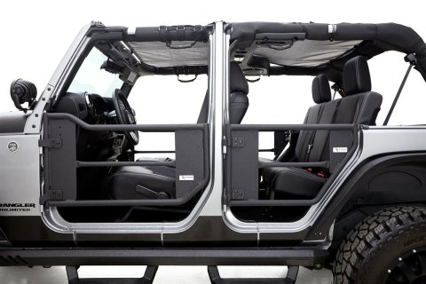 Rampage 2007-2018 Jeep Wrangler(JK) 2-Door Tube Doors With Netting - Black