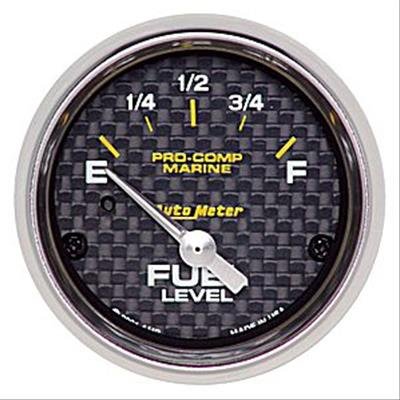 Autometer Marine Carbon Fiber 2-1/16in 240-33 Ohms Electric Fuel Level Gauge