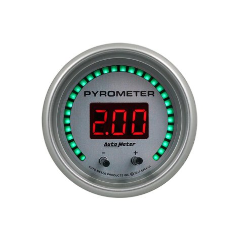 Autometer 52.4mm Silver Two Channel 0-2000 Degree Pyrometer (EGT) Ultra-Lite Elite Digital Gauge
