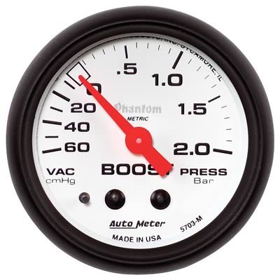 Autometer Phantom 2-1/16in 60CM/HG - 2.0 Bar - Mechanical Gauge