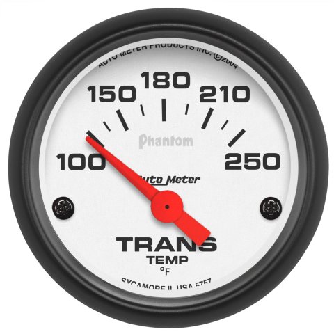 Autometer Phantom 52mm Short Sweep Electronic 100-250 Deg F Transmission Temperature Gauge