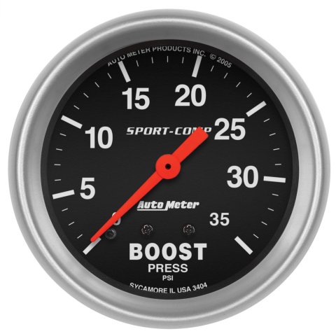 Autometer Sport-Comp 66.7mm 0-35 PSI Mechanical Boost Gauge