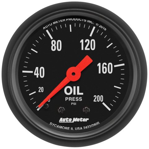 Autometer Z Series 52mm 0-200 PSI Mechanical Oil Pressure Gauge