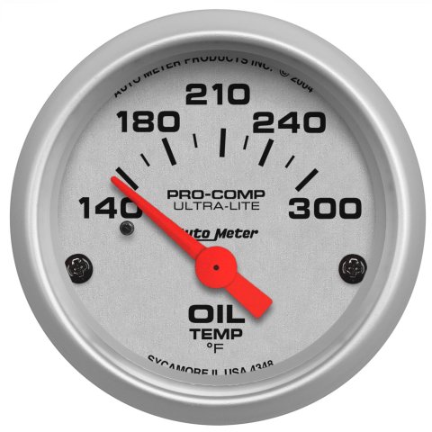 Autometer Ultra-Lite 52mm 140-300 Deg F Electronic Oil Temperature Gauge