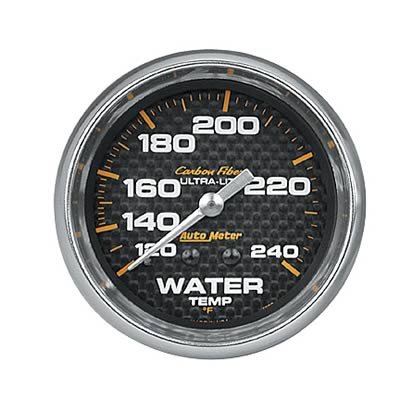 Autometer Carbon Fiber 2-5/8in 120-240 Deg F Mechanical Water Temp Gauge