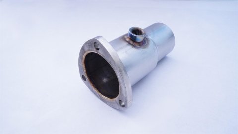 Stainless Works Collector Adapter 3-Bolt 3in OD Tubing 2-1/2in OD Outlet + O2 Bung