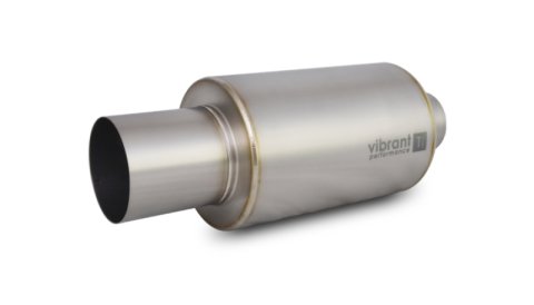 Vibrant Titanium Muffler w/Straight Cut Natural Tip 3.5in Inlet / 3.5in Outlet