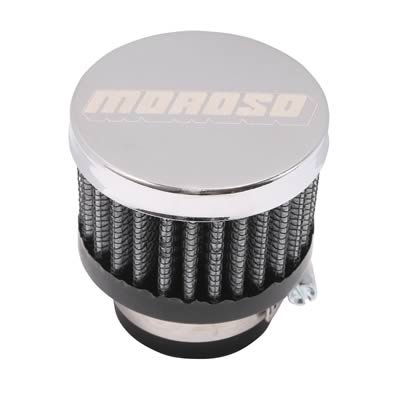 Moroso Filtered Valve Cover Breather - Clamp-On - 1in ID