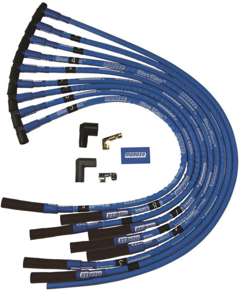 Moroso Chevrolet Big Block Ignition Wire Set - Blue Max - Spiral Core - Sleeved - HEI - Straight