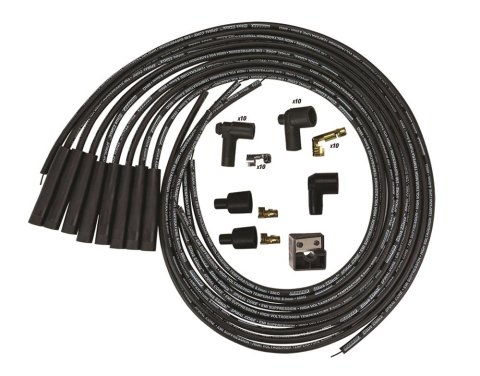 Moroso Universal Ignition Wire Set - Blue Max - Spiral Core - Unsleeved - Straight - Black