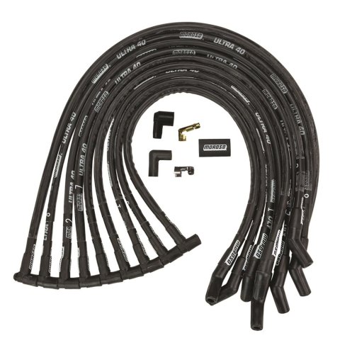 Moroso Ford 351W Ignition Wire Set - Ultra 40 - Sleeved - HEI - 135 Degree - Black
