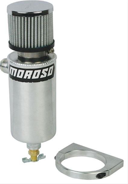 Moroso Breather Tank/Catch Can -12An Male Fitting - Billet Mounting Bracket - Aluminum