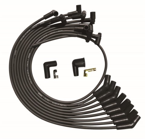 Moroso SB Ford 260289302 135 Deg Plug Boots HEI Unsleeved Ultra Spark Plug Wire Set - Black