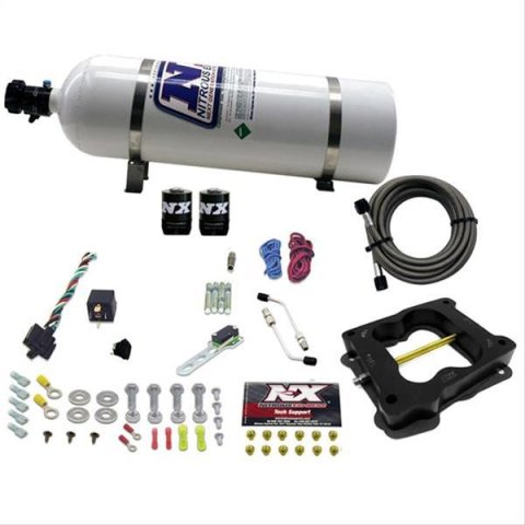 Nitrous Express Q-Jet/Holley Spread Bore Nitrous Kit (50-300HP) w/15lb Bottle