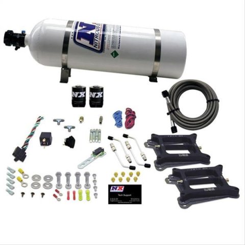 Nitrous Express Dual 4150/Alcohol Nitrous Kit (100-500HP) w/15lb Bottle