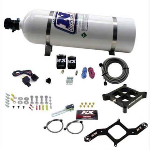 Nitrous Express 4150 Single Entry Crossbar Plate RNC Nitrous Kit (250-750HP) w/15lb Bottle