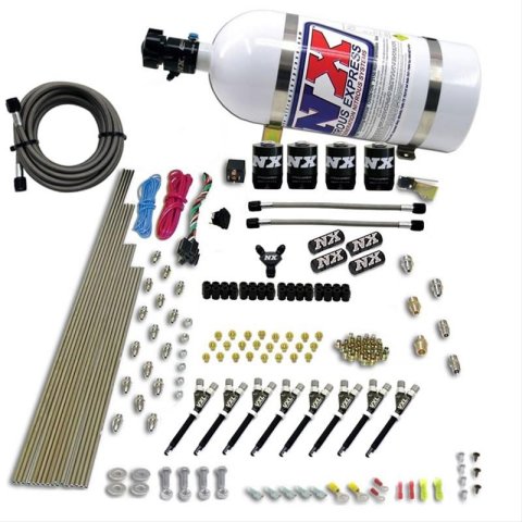 Nitrous Express 8 Cyl VXL Direct Port 4 Solenoids Nitrous Kit (200-500HP) w/No Bottle