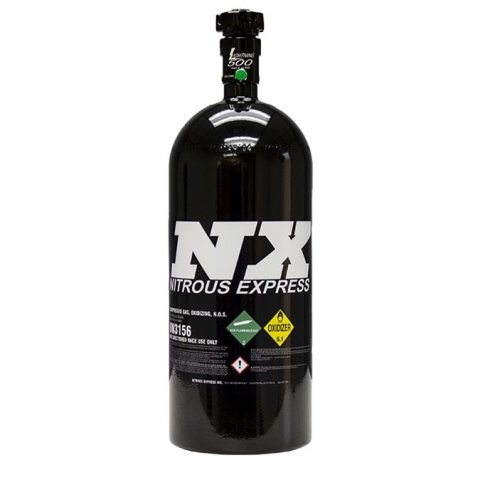 Nitrous Express 15lb Bottle w/Lightning 500 Valve (6.89 Dia. x 26.69 Tall) - Black