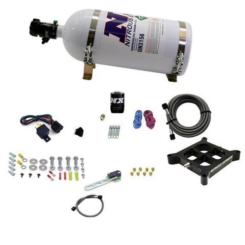 Nitrous Express Dry Single Entry Billet Crossbar Plate System 100-500hp (4150 Flange) w/10lb Bottle