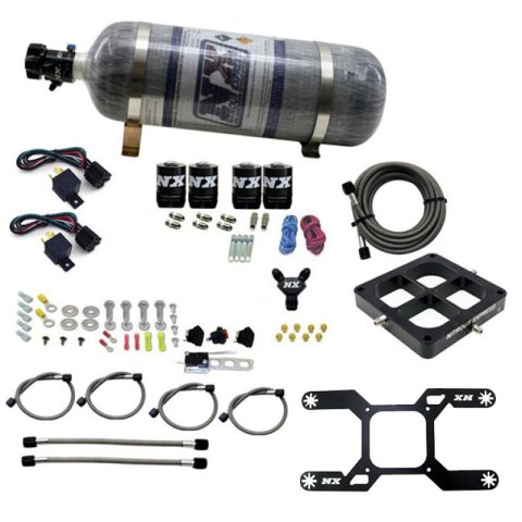 Nitrous Express Dry Quad Stage Billet Crossbar Plate System 100-2000hp (4500Flange) w/12lb Bottle