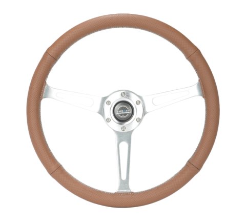 NRG Reinforced Steering Wheel (380mm/1in. Deep) Perforated Brown Leather