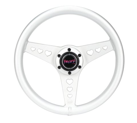 NRG All Aluminum Steering Wheel 330mm - Heart Cut Out- Ergonomic Grip- Anadized Silver
