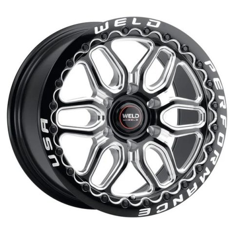 Weld Racing 17x11 Laguna 6 Bead Lock 6x127 ET36 BS 7.375 Gloss Black Milled - Diamond Lip DIA 78.1