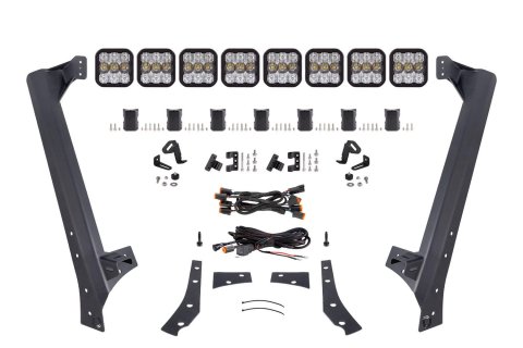 Diode Dynamics Jeep JK SS5 Sport CrossLink Windshield - White Combo Lightbar Kit