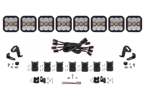 Diode Dynamics SS5 Sport Universal CrossLink 8-Pod Lightbar - White Combo